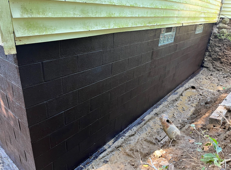 newly installed absement wall